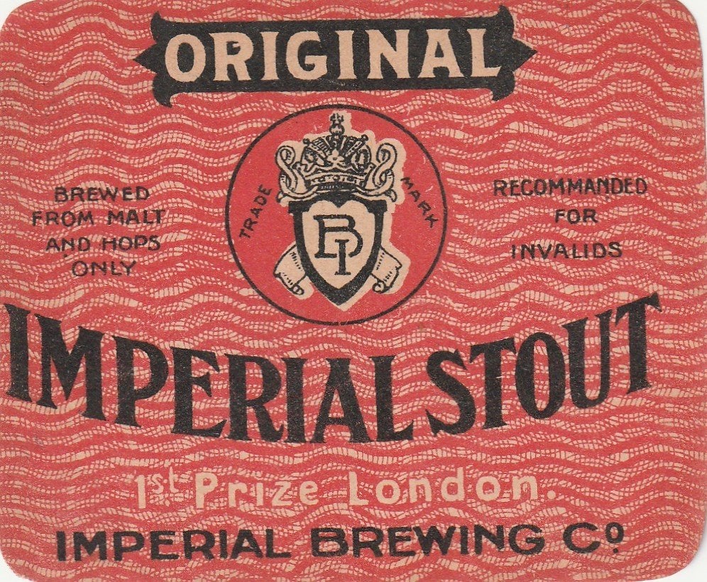 oud bieretiket België Brasserie Imperial : Imperial stout, Collections, Envoi, Comme neuf, Autres types, Autres marques