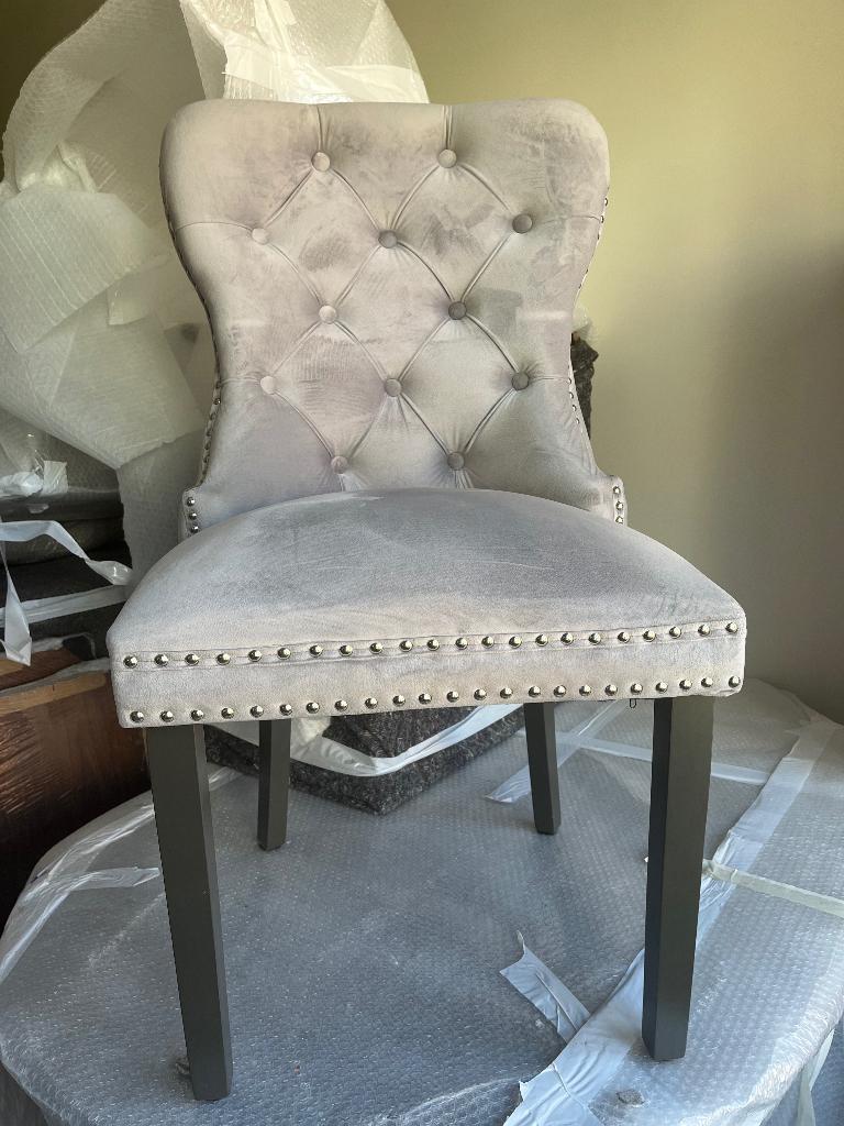 6 chaises salle a manger, Gris, Comme neuf, Enlèvement, Cinq, Six Chaises ou plus
