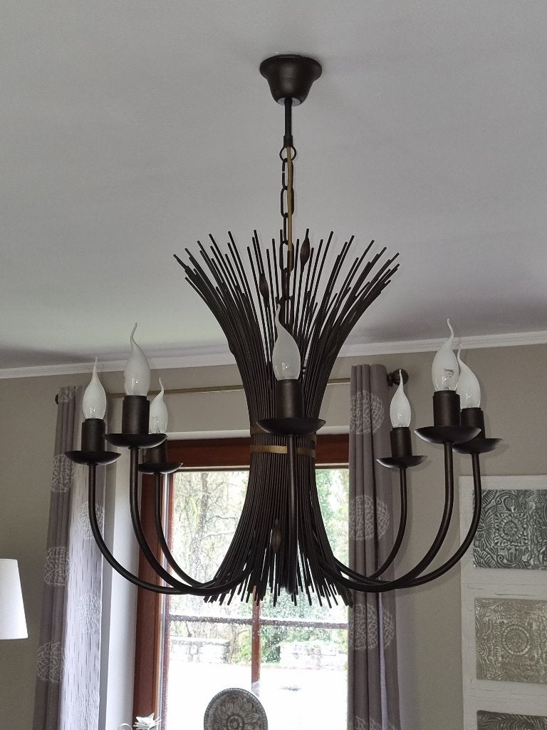 Lustre Massive, Maison & Meubles, Enlèvement, Comme neuf, Métal, E14 (petit)