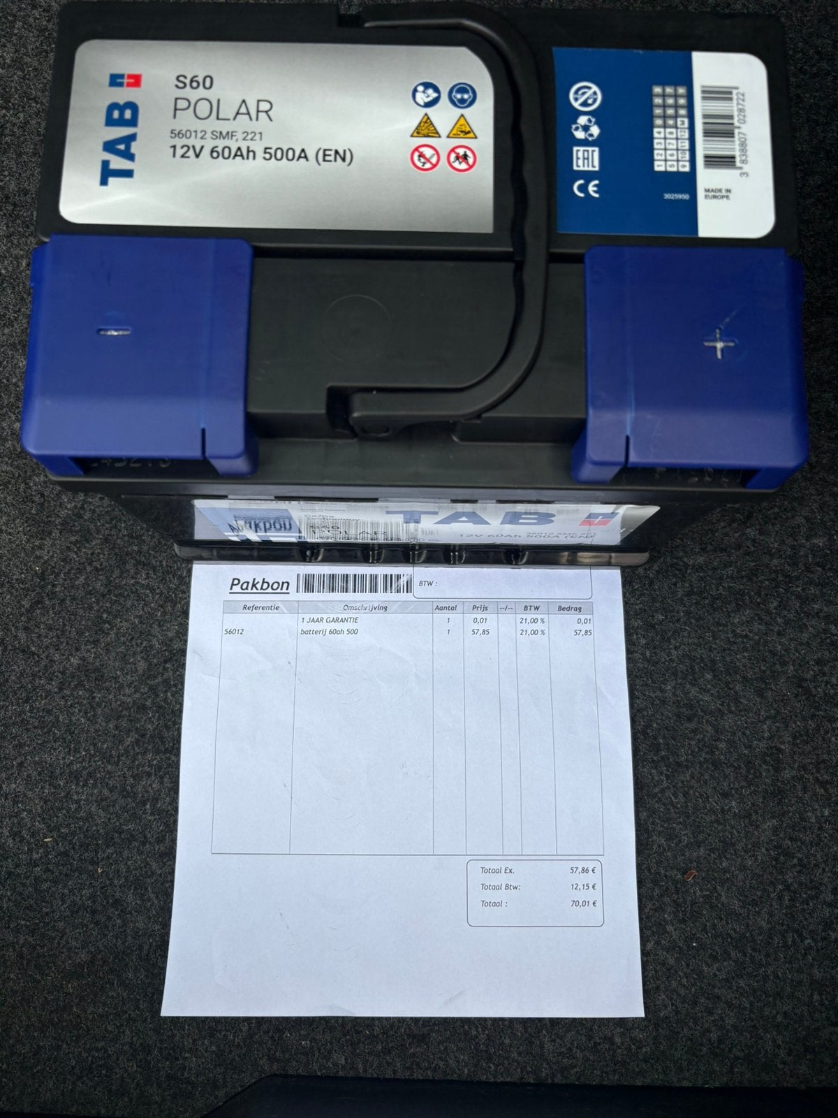 Batterij benzine auto te koop, Audio, Tv en Foto, Accu's en Batterijen, Ophalen, Zo goed als nieuw