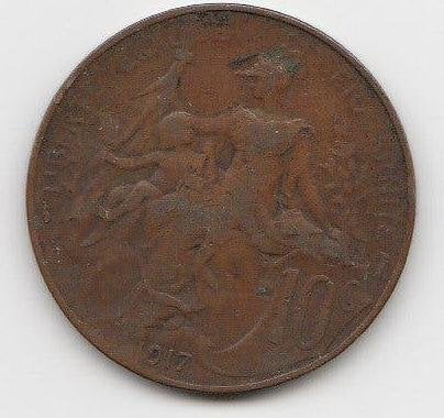 Franse munt van 10 centimes uit 1917, Postzegels en Munten, Munten | Europa | Niet-Euromunten, Frankrijk, Ophalen of Verzenden