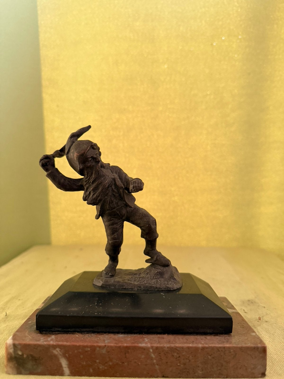 Bronzen Viking +- 12cm op voet, Antiek en Kunst, Ophalen, Brons