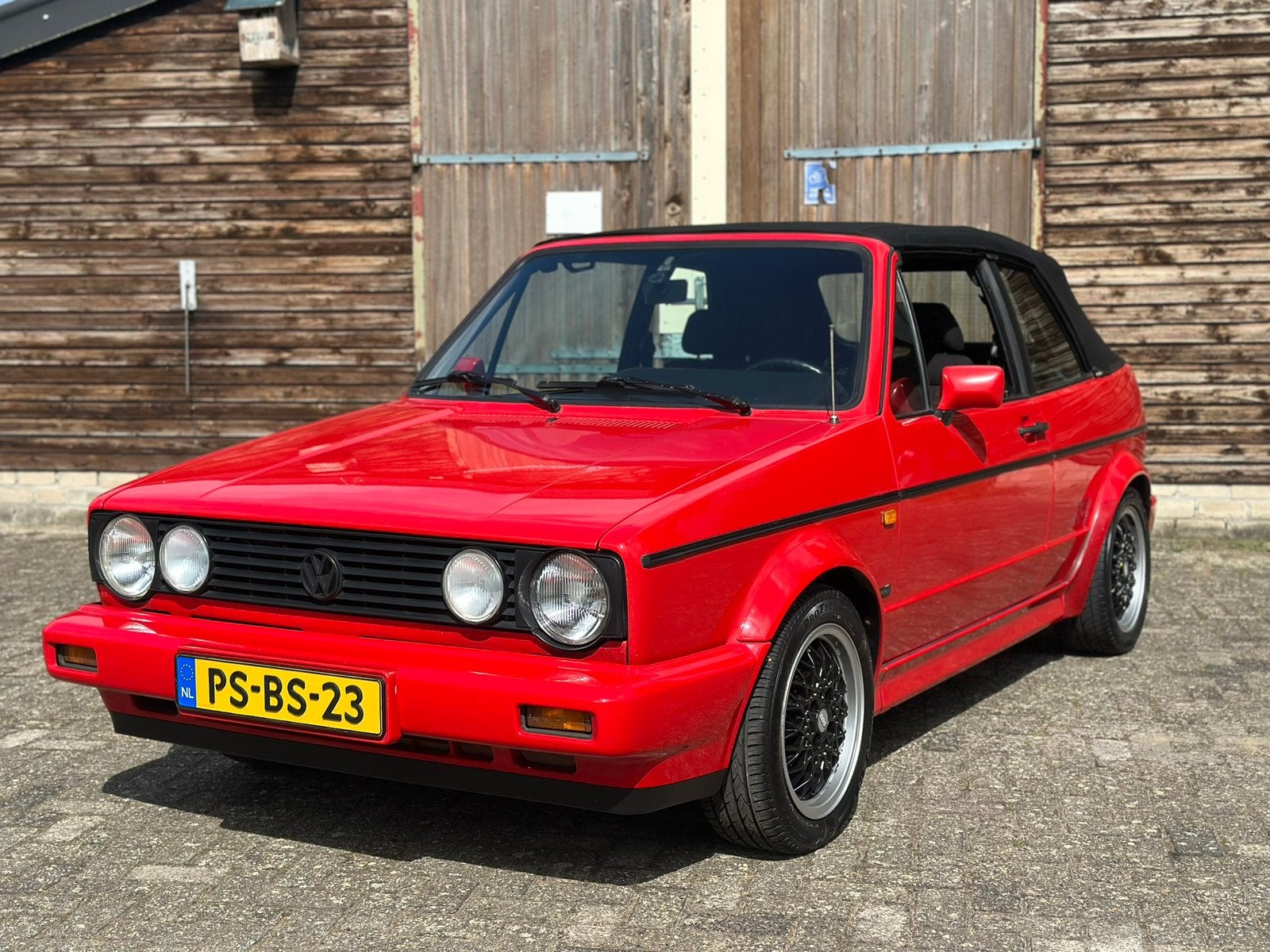Volkswagen Golf 1 Cabriolet Sportline / Recaro / BBS, Auto's, Zwart, Cabriolet, Sportstoelen, Te koop