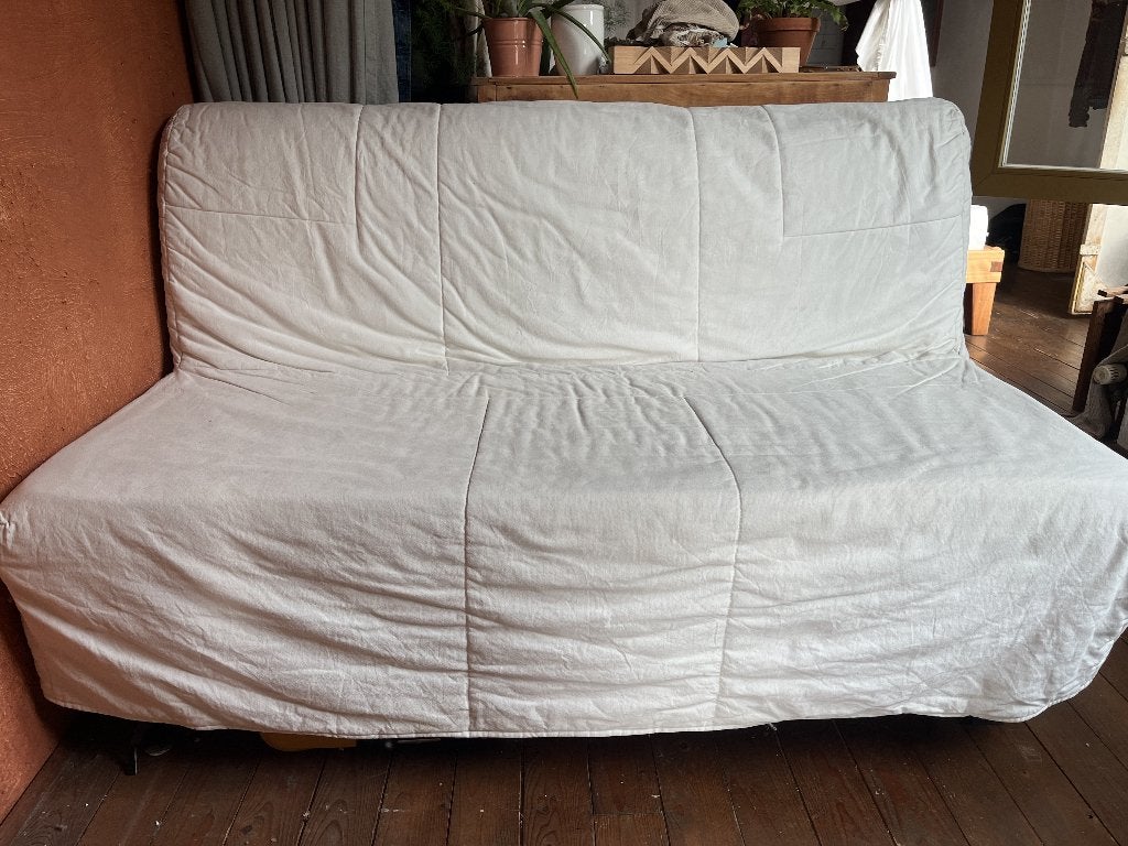 Fauteuil clic clac Ikea (système endommagé), Huis en Inrichting, Fauteuils, Gebruikt, Kunststof, Metaal, 125 cm of meer, 100 tot 125 cm