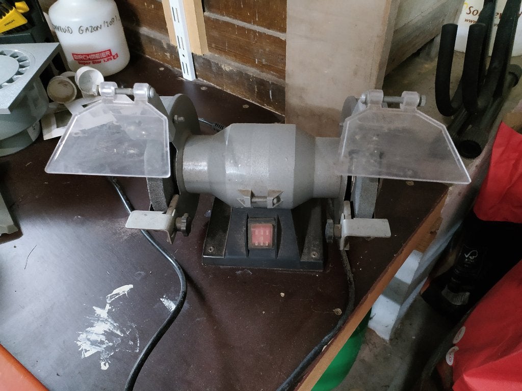 dubbele bankslijpmolen, Ophalen, Gebruikt, Werkbankslijpmachine