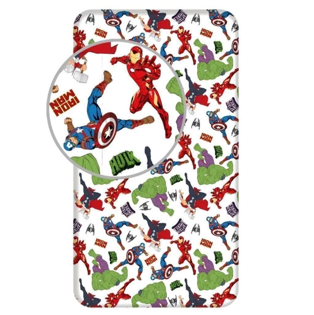 The Avengers Hoeslaken 90x200 cm - Marvel - Katoen, Meerkleurig, Hoeslaken of Sloop, Eenpersoonsbed, Nieuw