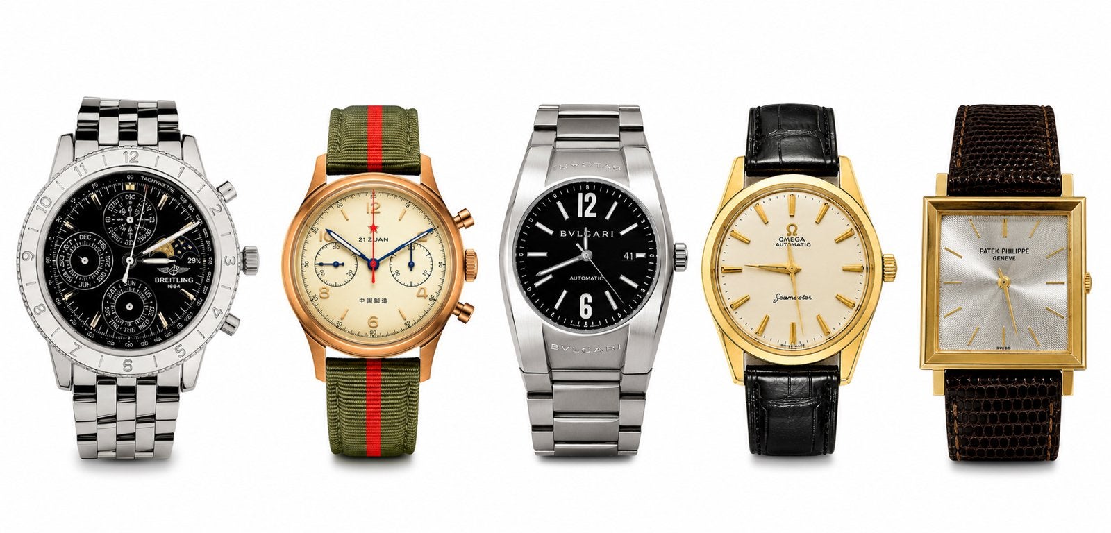Patek , Breitling , bvlgari , Omega , Sea-Gull 1963, Envoi, Autres matériaux, Autres matériaux, Autres marques