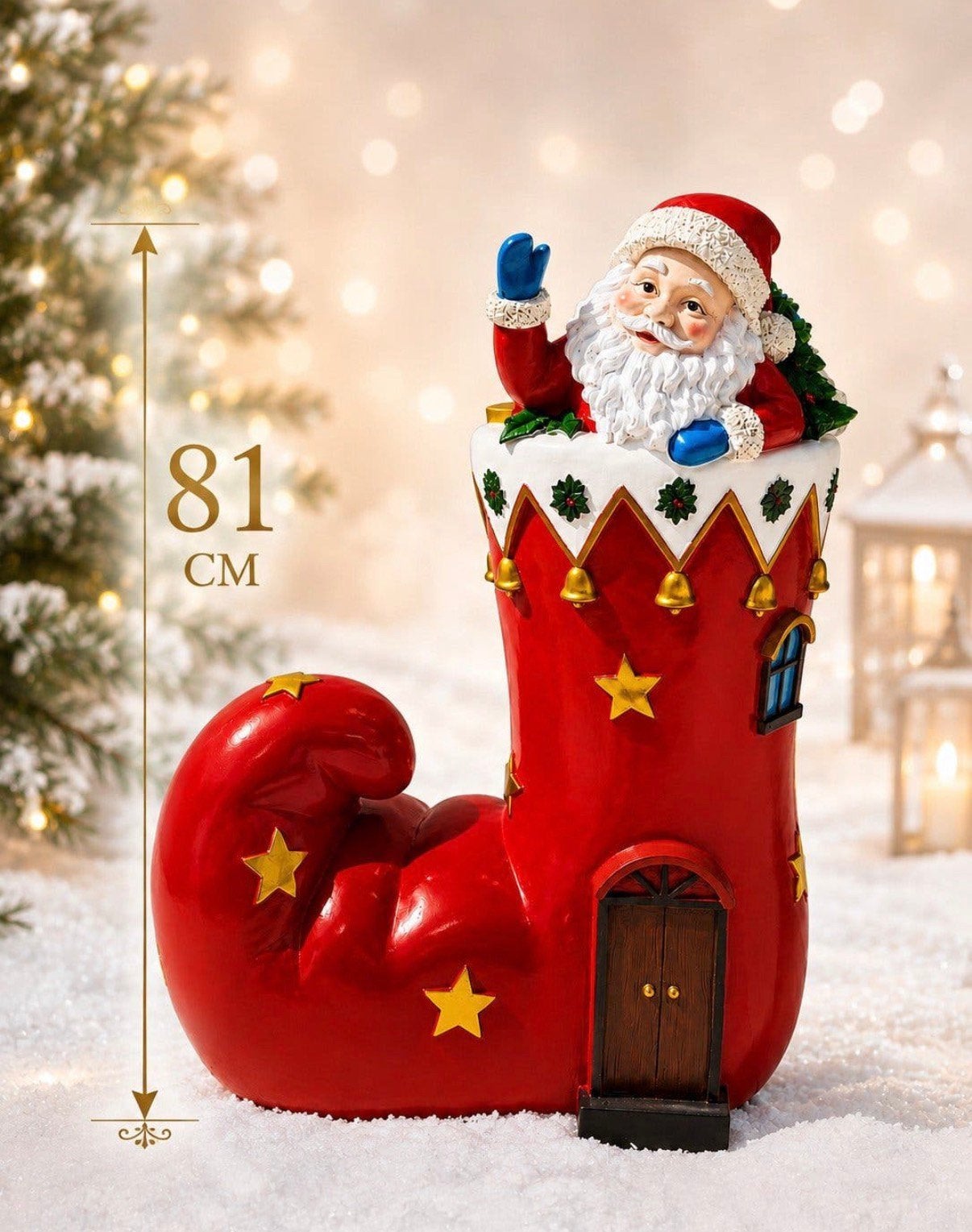 Luxe Kerstlaars met Kerstman – 81 cm, Diversen, Ophalen of Verzenden, Nieuw