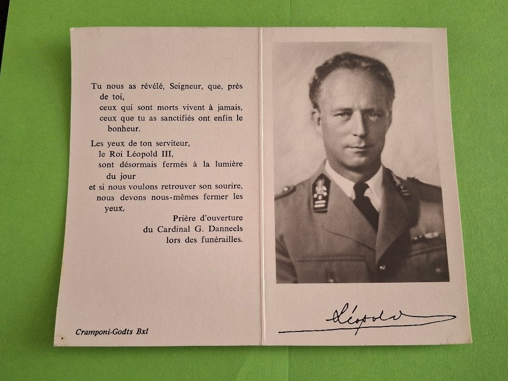 doods prentje Koning Leopold III, Verzamelen, Verzenden, Gebruikt, Kaart, Foto of Prent