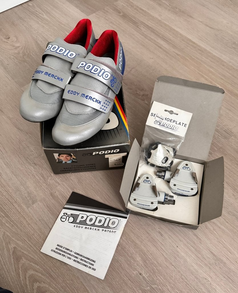 Eddy Merckx PODIO klikpedaal met cleats en schoenen NOS, Sport en Fitness, Wielrennen, Ophalen of Verzenden, Nieuw, Schoenen
