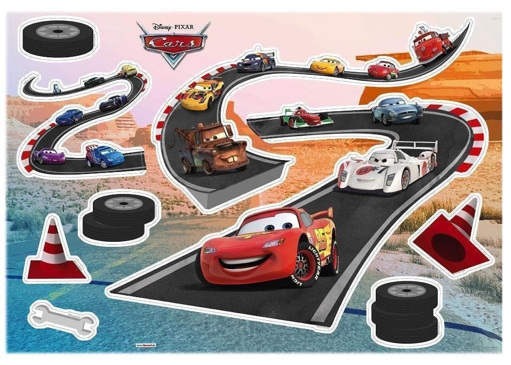 Disney Cars Muursticker 50x70 cm - Track, Neuf, Décoration murale, Envoi, Disney