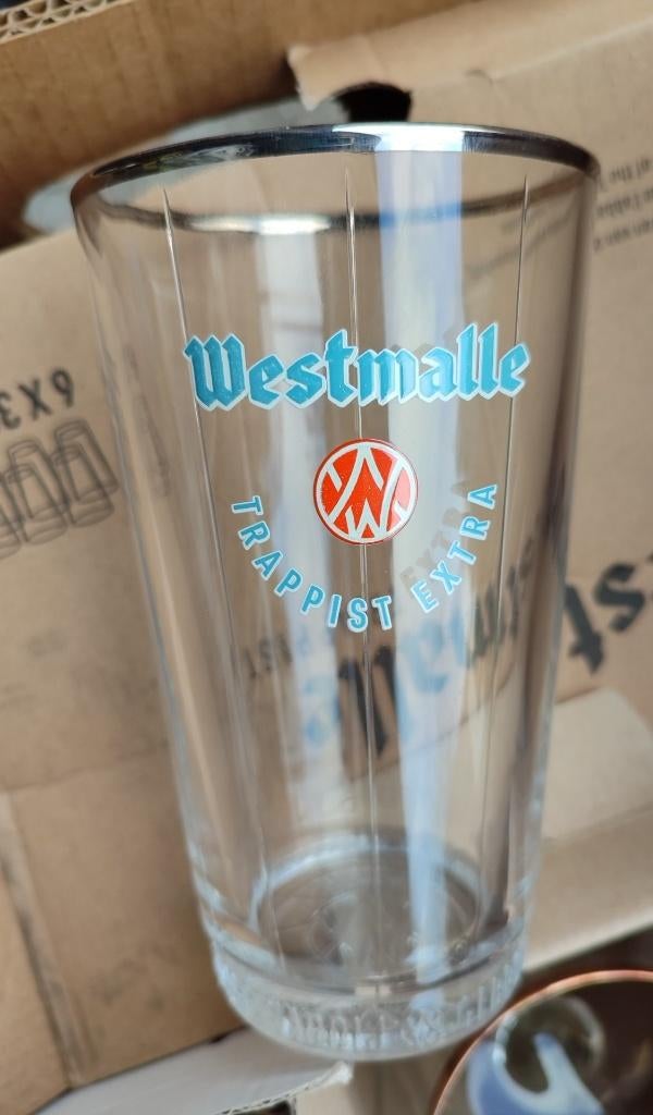set van 6 Westmalle Extra trappist glazen, Ophalen of Verzenden, Nieuw, Glas of Glazen, Overige merken