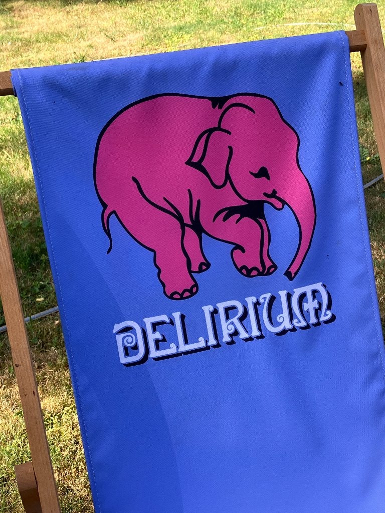 uniek, 2 delirium ligstoelen, tuin stoel, strandstoel....., Verzamelen, Ophalen, Zo goed als nieuw, Overige typen