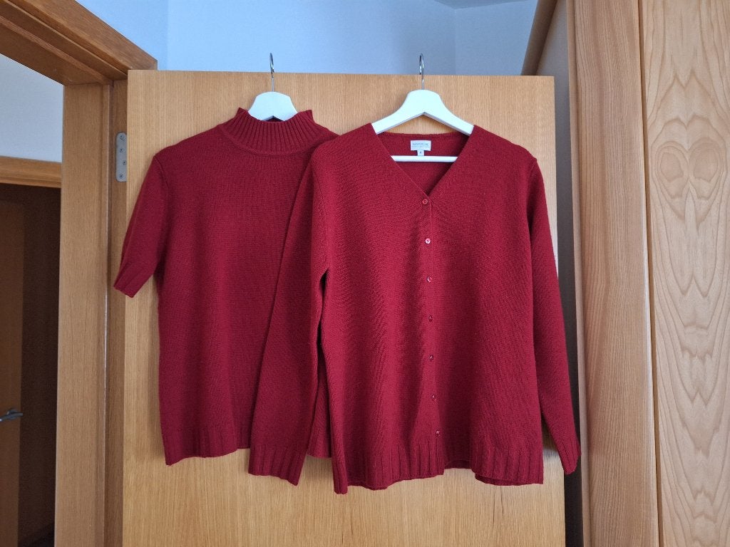 Wijnrode trui en vest Mayerline (maat medium), Rouge, Mayerline, Taille 38/40 (M), Enlèvement ou Envoi