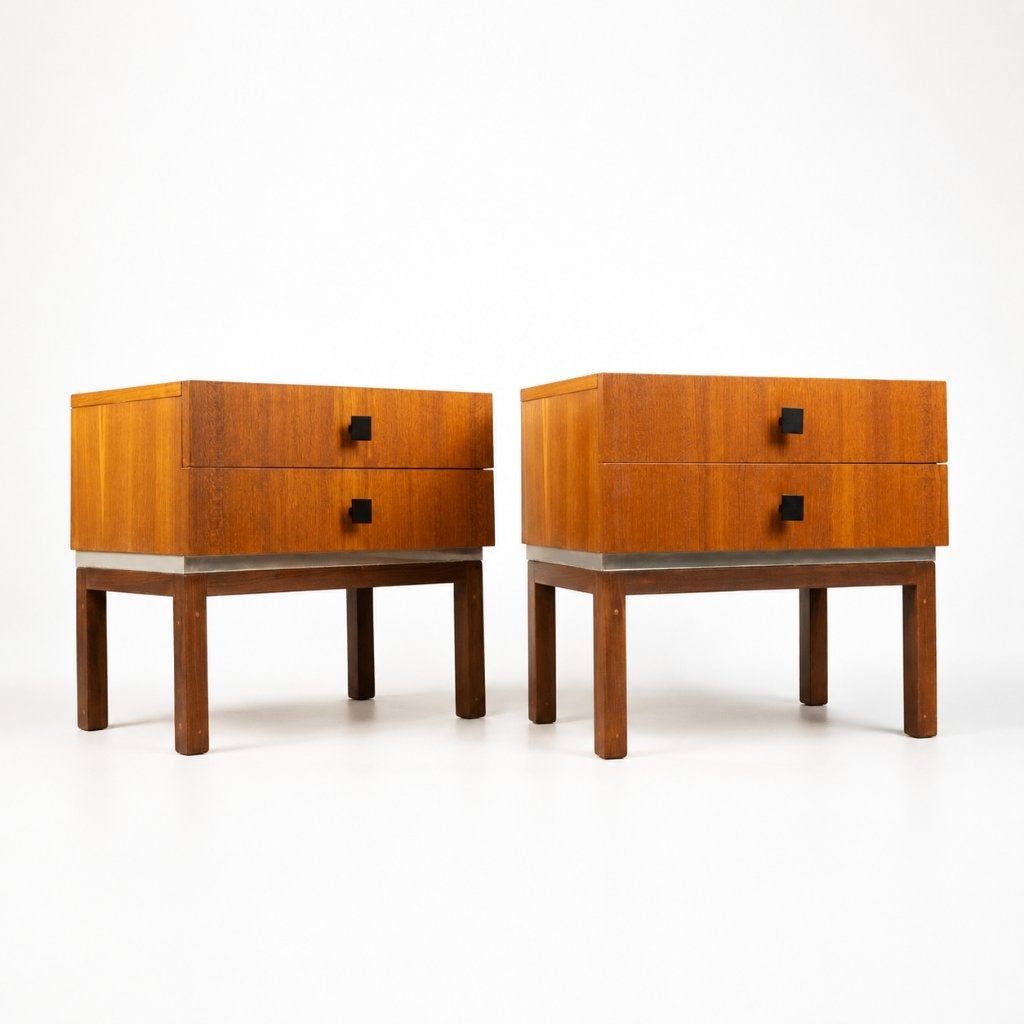 Prachtige set vintage nachtkastjes, Ophalen, Gebruikt, Hout