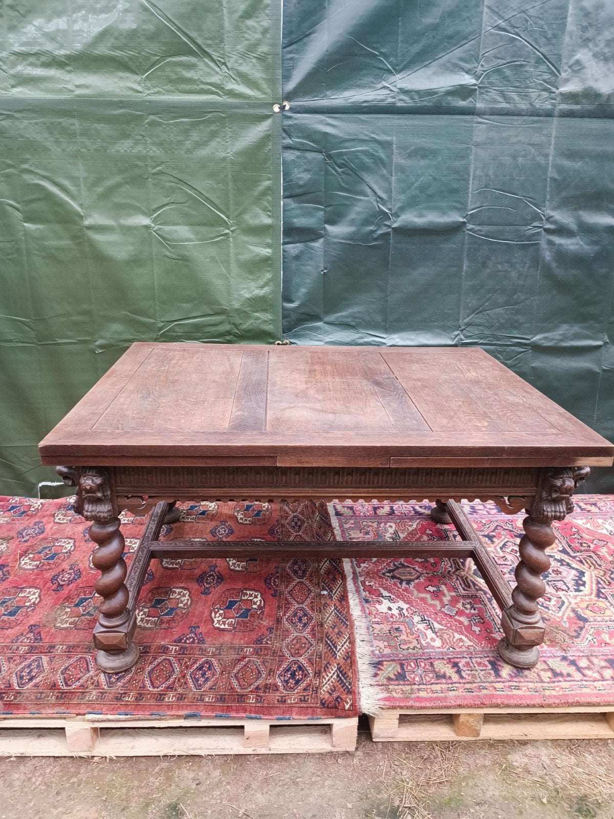 Uitschuifbare massief houten tafel - reden voor verhuizing, Antiek en Kunst, Ophalen