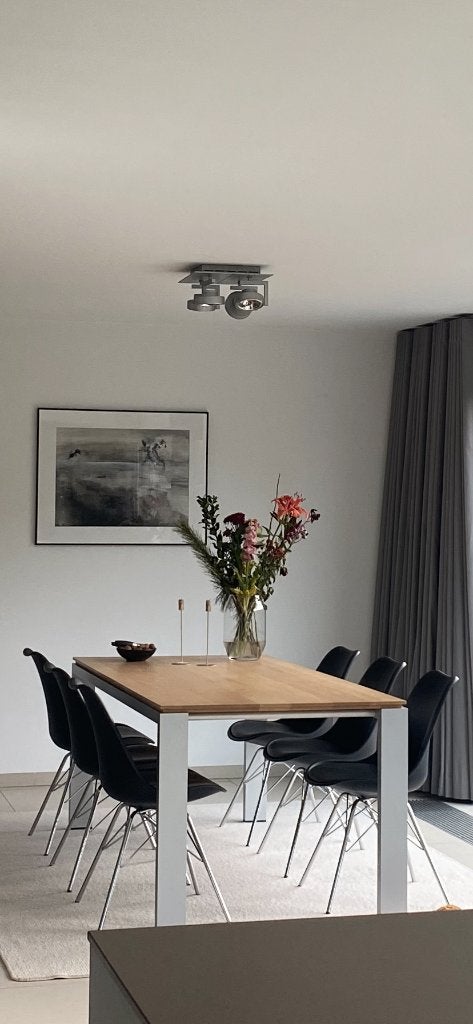 Eettafel met houten blad, Maison & Meubles, Tables | Tables à manger, 150 à 200 cm, Cinq personnes ou plus, Enlèvement, Utilisé