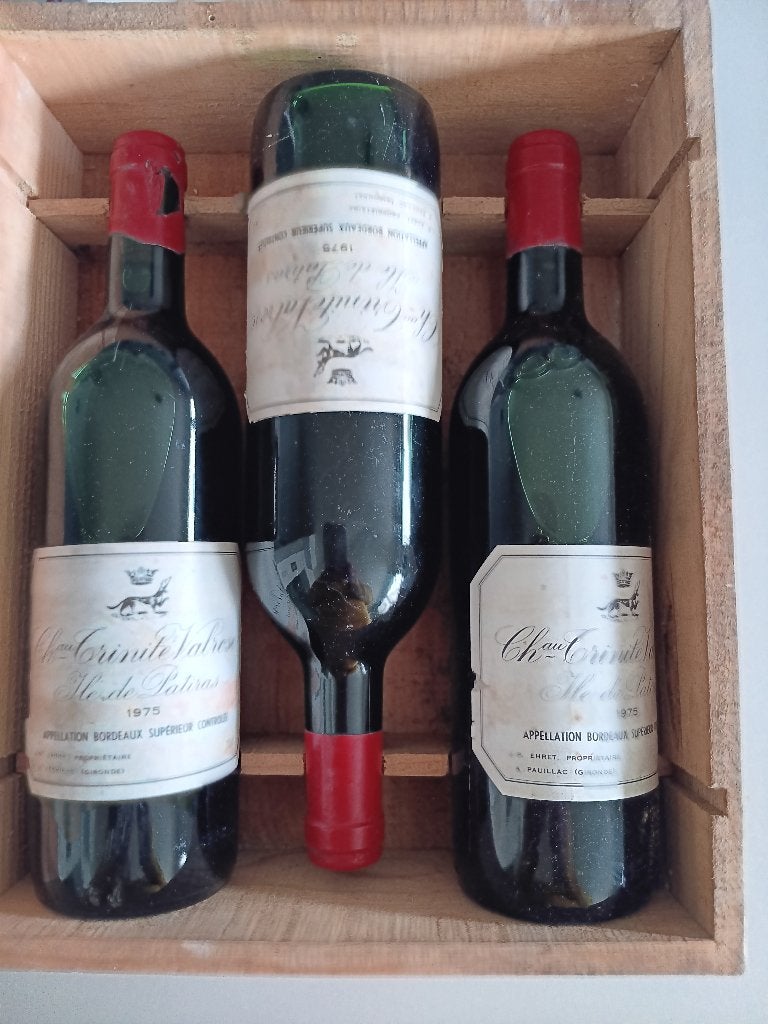 3 flessen Château Trinité Valrose Ile de Patiras1975, Ophalen, Gebruikt, Frankrijk, Rode wijn