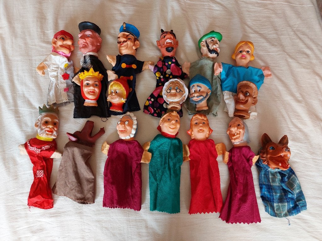 oude poppenkastpoppen / handpoppen, Enlèvement ou Envoi, Utilisé, Garçon ou Fille