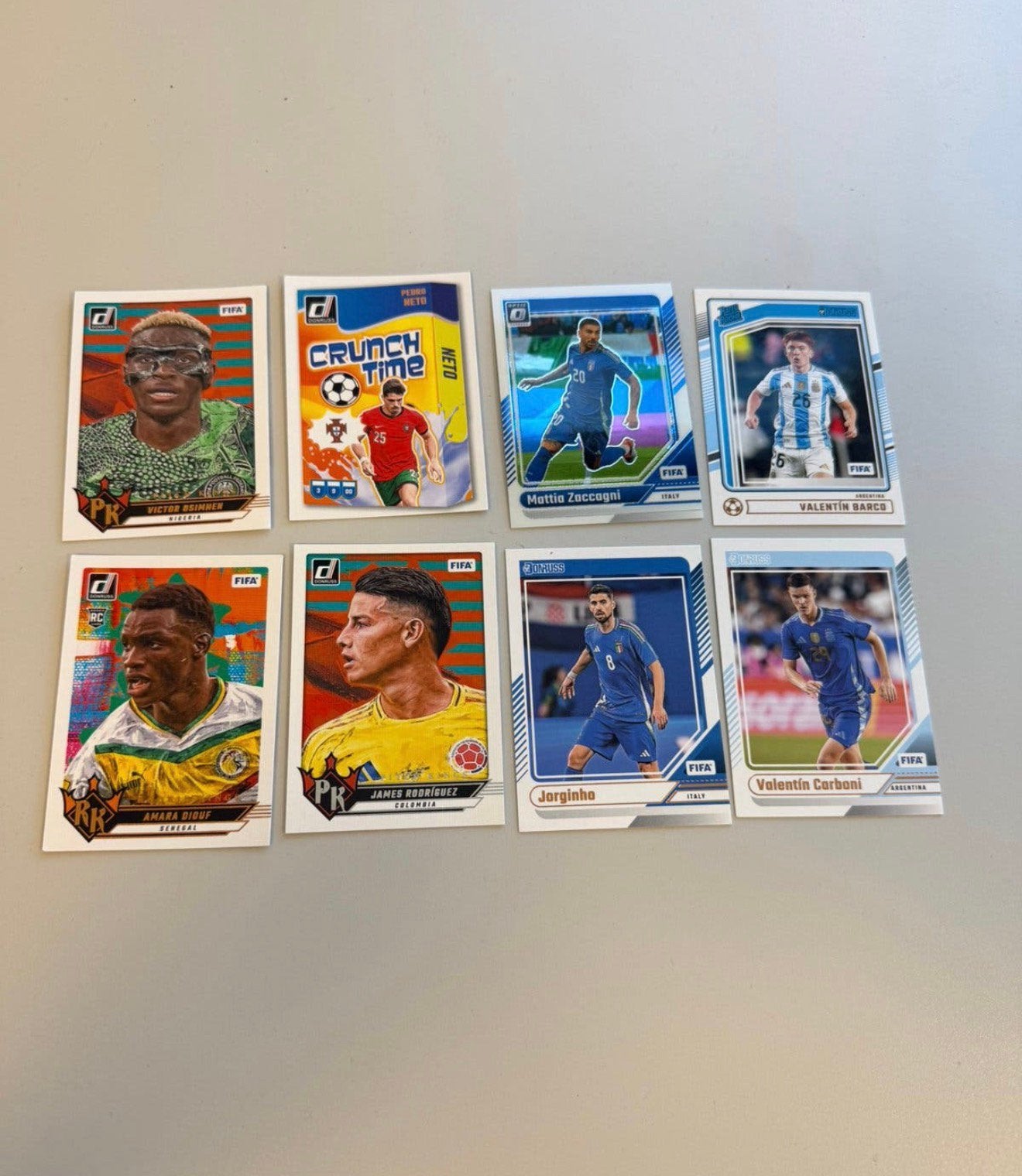 Panini Donruss Soccer 2024-25 8 Kaarten Osimhen Diouf Barco, Ophalen of Verzenden, Nieuw, Poster, Plaatje of Sticker