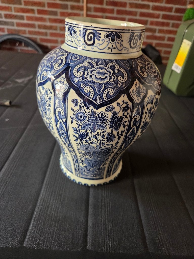 Delftsblauwe vaas, Huis en Inrichting, Woonaccessoires | Vazen, Ophalen of Verzenden, Gebruikt, Blauw, Steen/keramiek