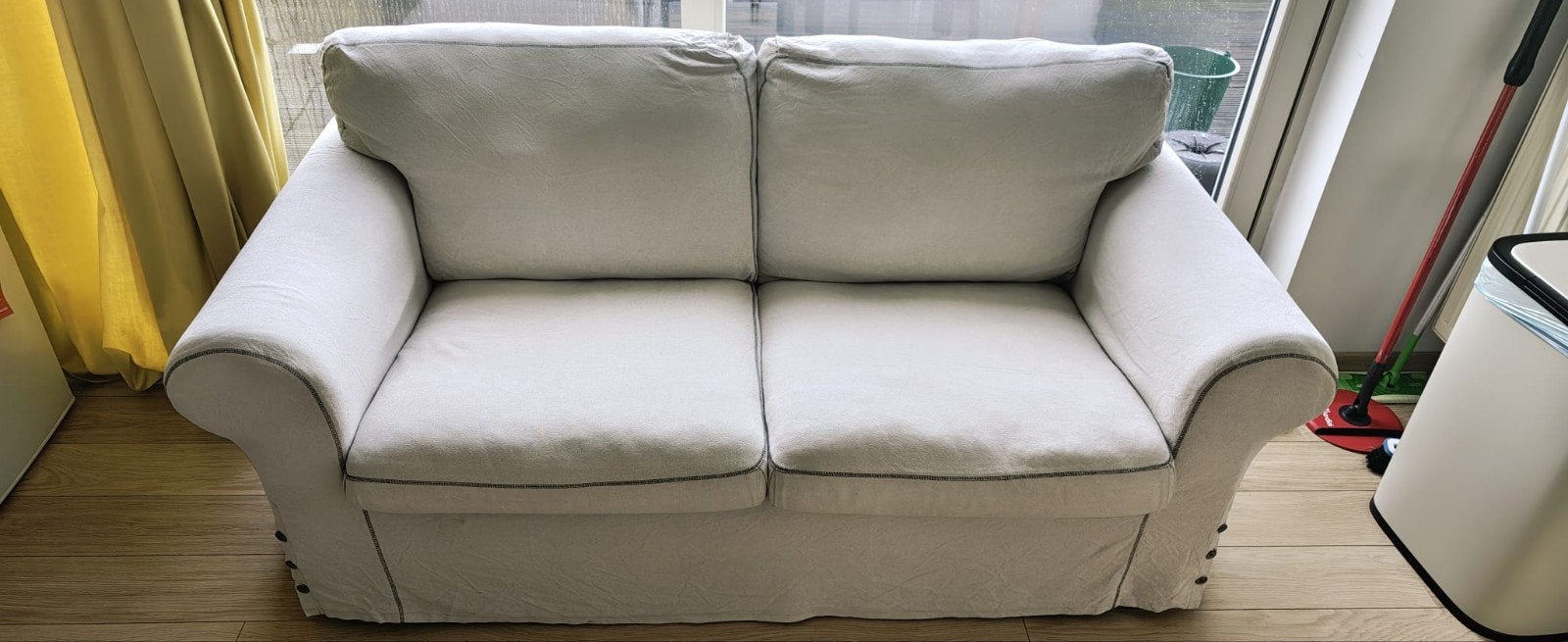 Tweezits Zetel (Ikea Ektorp, Beige), Ophalen, Hout, Gebruikt, 150 tot 200 cm
