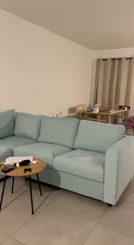 Ikea Vimle hoekbank (4-zits) in de kleur Saxemara lichtblauw, Huis en Inrichting, Ophalen, Gebruikt, Stof