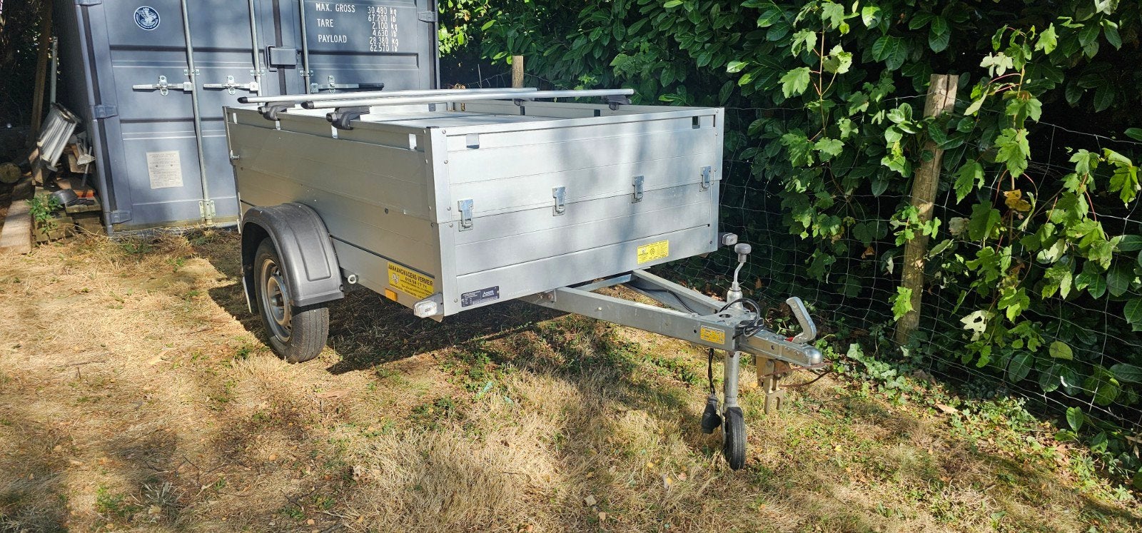 Bagageaanhangwagen met rails voor fietsendrager of koffer, Ophalen