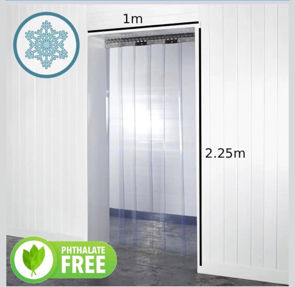 Rideau à ruban Super Polar en PVC transparent 1 m x 2,5 m, Enlèvement ou Envoi, Neuf
