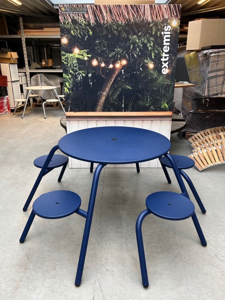 Table de jardin Extremis Virus, 5 pièces, Envoi, Comme neuf, Rond, Métal