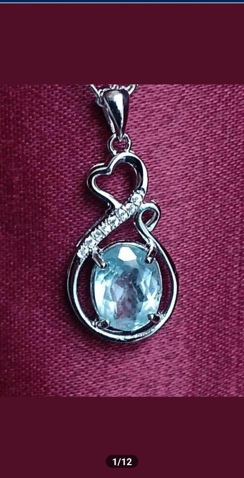 Pendentif en argent massif 925 avec topaze bleue, Neuf, Enlèvement, Avec pierre précieuse, Argent