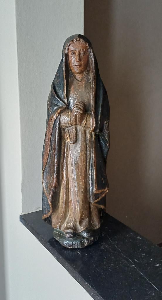 Houten Beeld Maria, Antiek en Kunst, Kunst | Beelden en Houtsnijwerken, Ophalen, Handgemaakt, Hout, Beeld