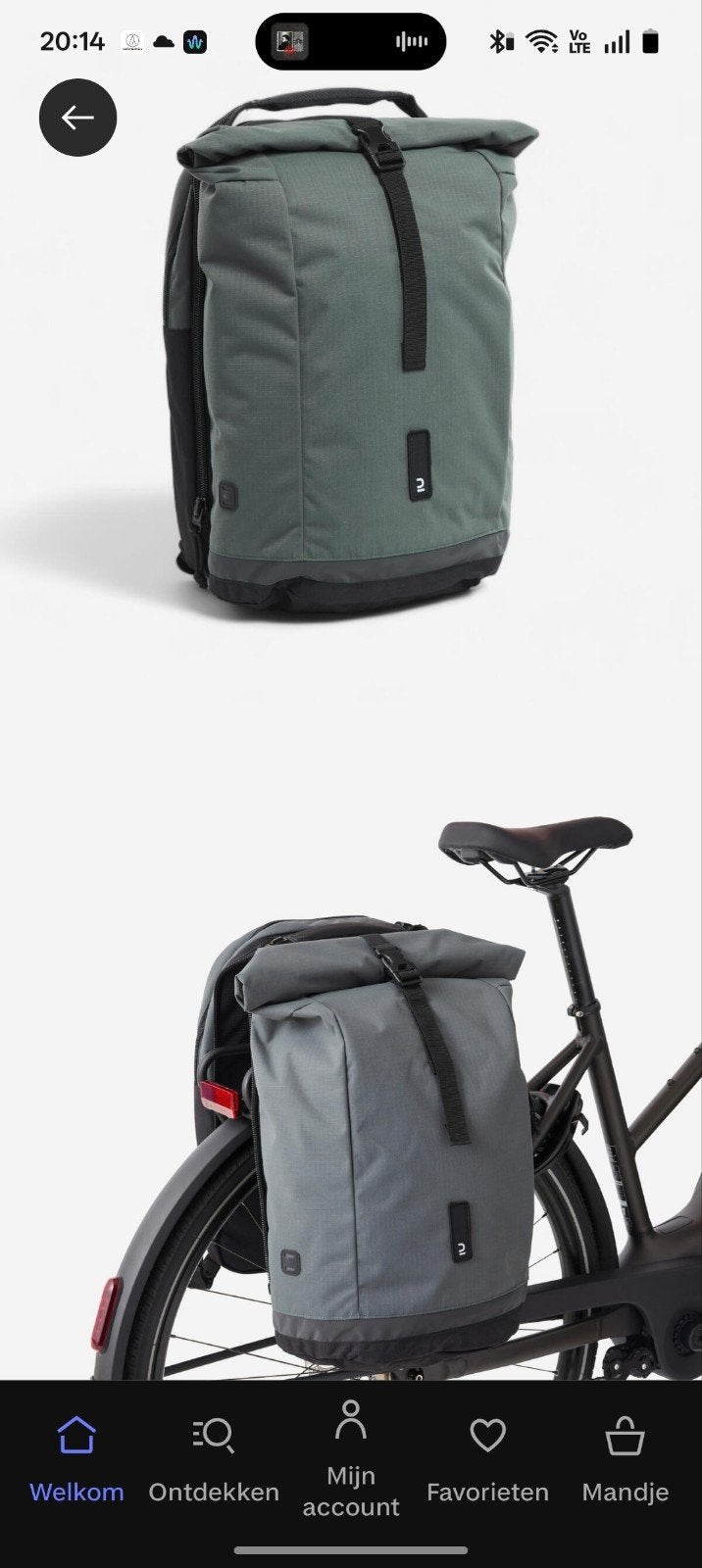 Sac de vélo pouvant être porté comme sac à dos, Enlèvement