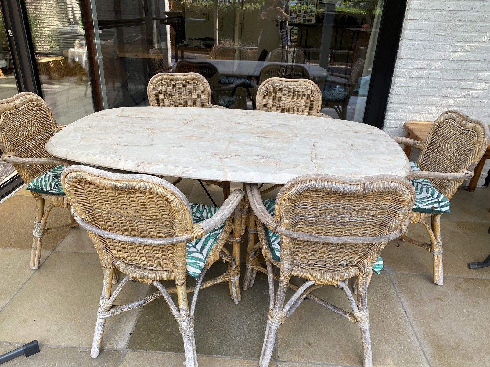 Tuinset, Tuin en Terras, Ophalen, 5 zitplaatsen, Gebruikt, Aluminium