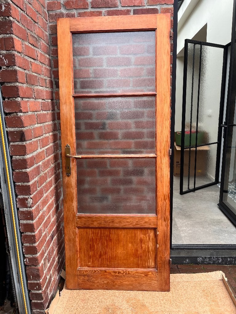 Binnendeur met glas, Ophalen, Gebruikt, 80 tot 100 cm, Binnendeur