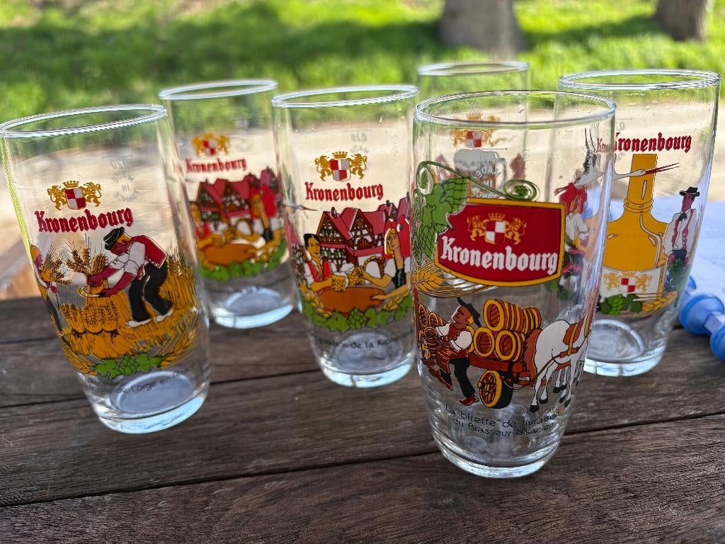 Kronenbourg, Collections, Marques de bière, Comme neuf, Verre ou Verres, Autres marques, Enlèvement ou Envoi