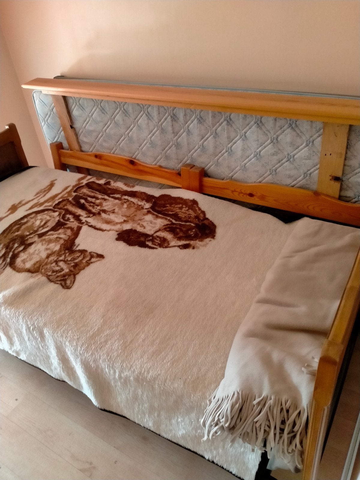 een persoons bed, Ophalen, Gebruikt, Metaal, Bretoense