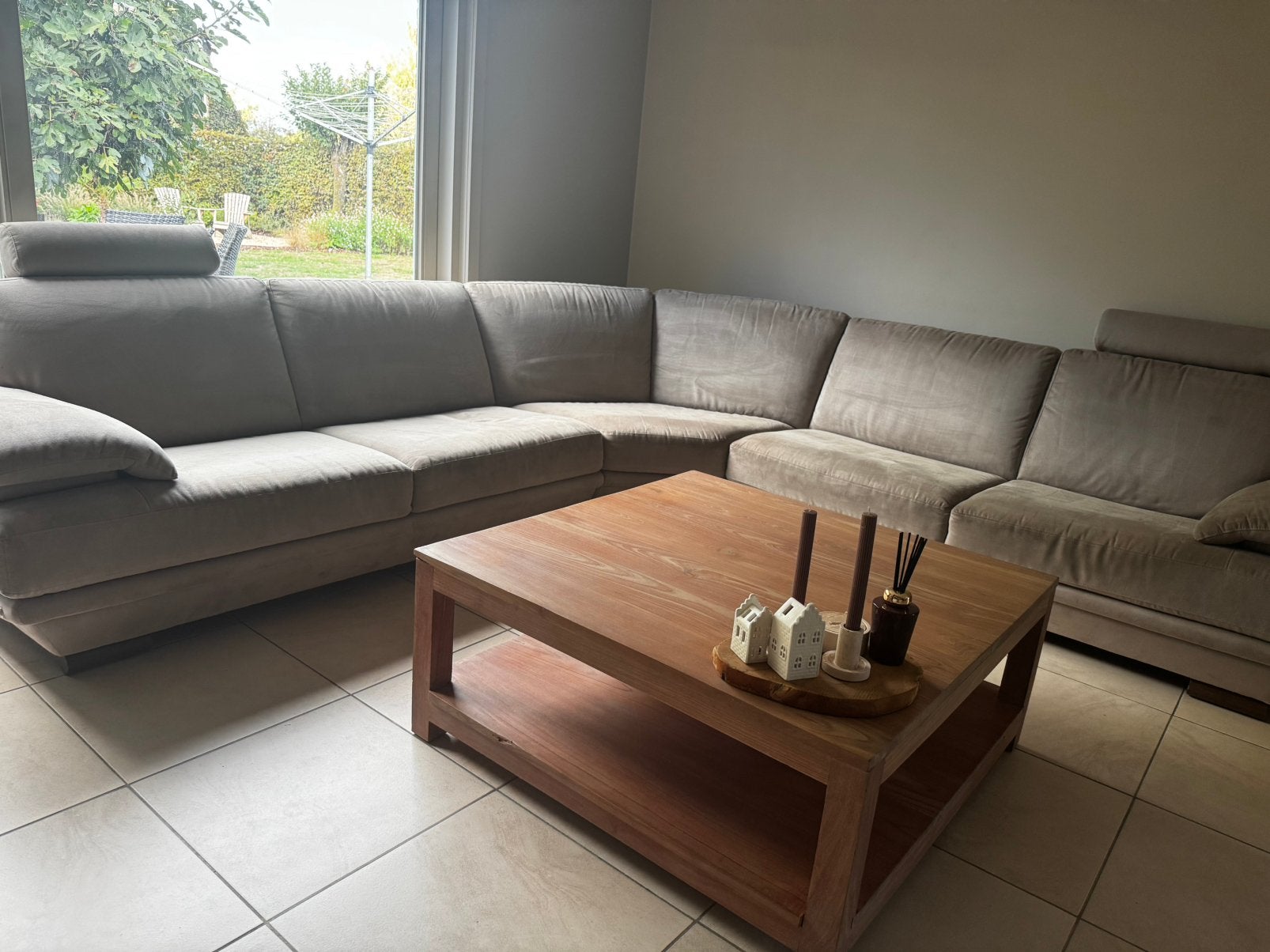 Natuzzi hoeksalon, Enlèvement, Utilisé, Tissus