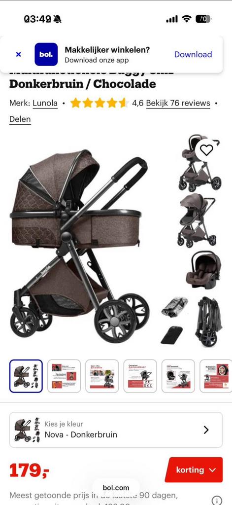 3 in 1 kinderwagen + maxi cosi, Ophalen of Verzenden, Zo goed als nieuw, Kinderwagen, Met reiswieg