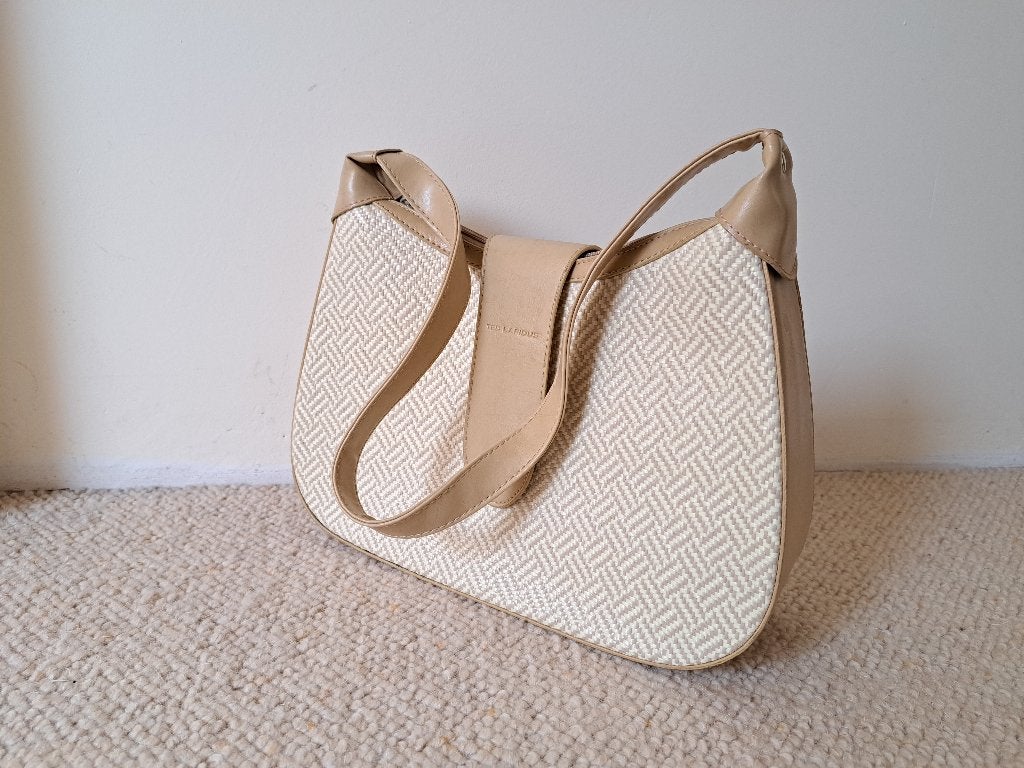 sac à main léger beige clair et blanc + portefeuille, Bijoux, Sacs & Beauté, Enlèvement ou Envoi, Neuf, Blanc, Sac à main