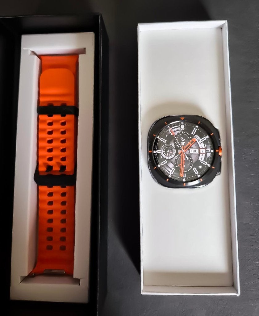 Montre Samsung Galaxy Ultra 4G gris/orange 47 mm, Bijoux, Sacs & Beauté, Étanche, Gris, Enlèvement ou Envoi, Comme neuf