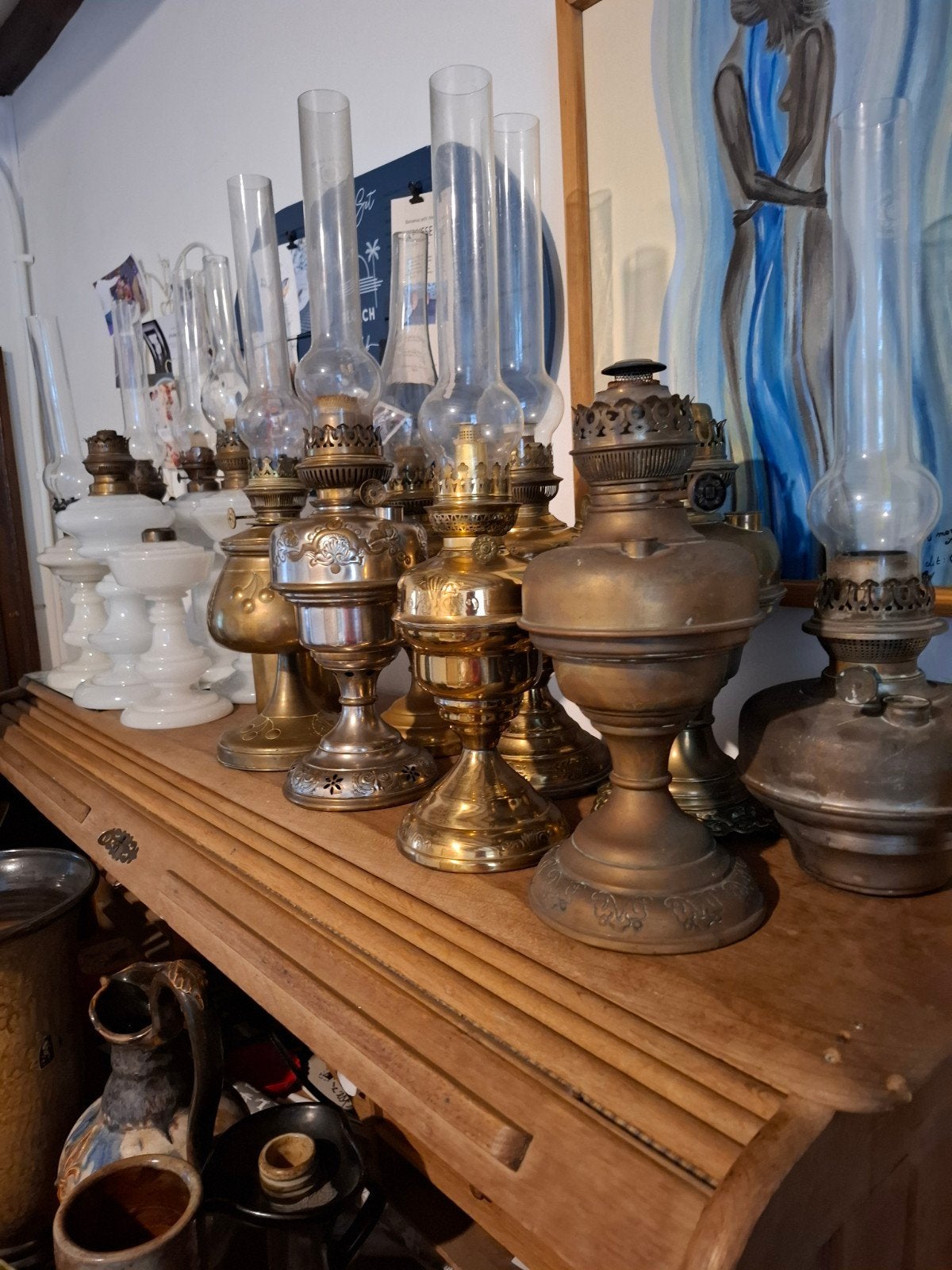 lot de 15 anciennes lampes a pétrole quinquets, Enlèvement