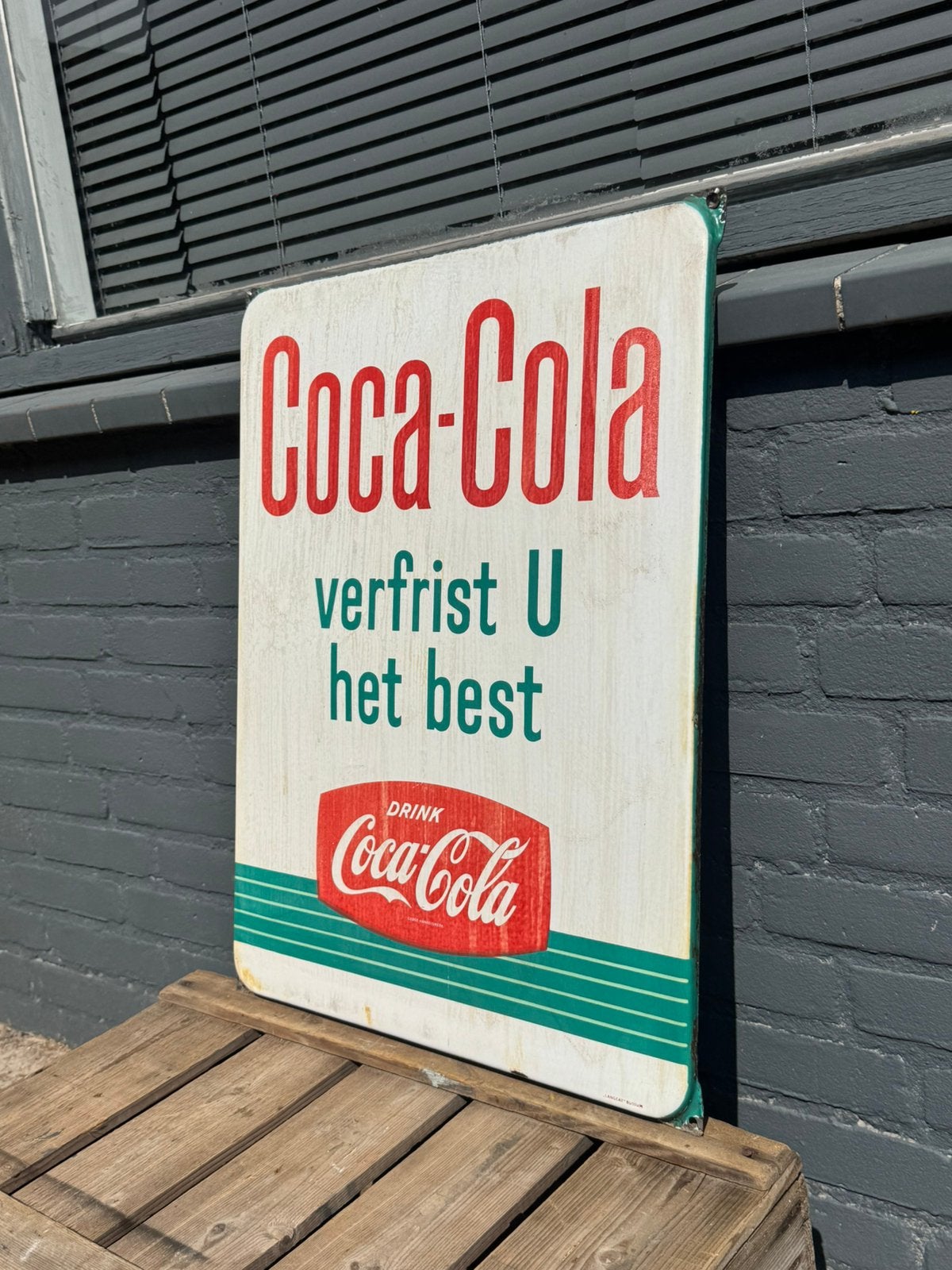 Origneel Coca Cola emaille reclamebord, Ophalen of Verzenden, Gebruikt, Reclamebord