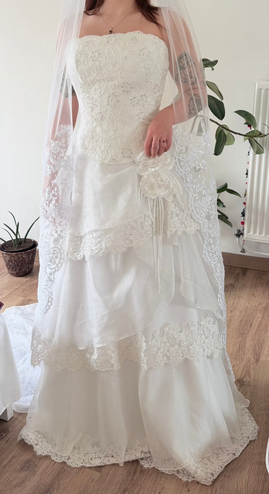 Vintage trouwjurk maat S/M, Ophalen, Zo goed als nieuw, Wit, Trouwjurk