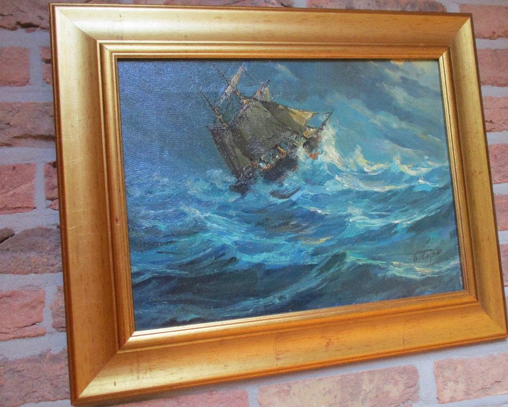Peinture de Gerard Wiegman, Antiquités & Art, Art | Peinture | Classique, Maritime / eau, Expressionniste, Peinture à l'huile