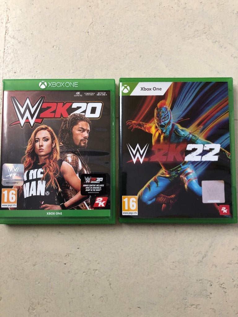 Set van 2 Xbox one games (WWE) : W2K20 + W2K22., Enlèvement ou Envoi, Comme neuf, Sport