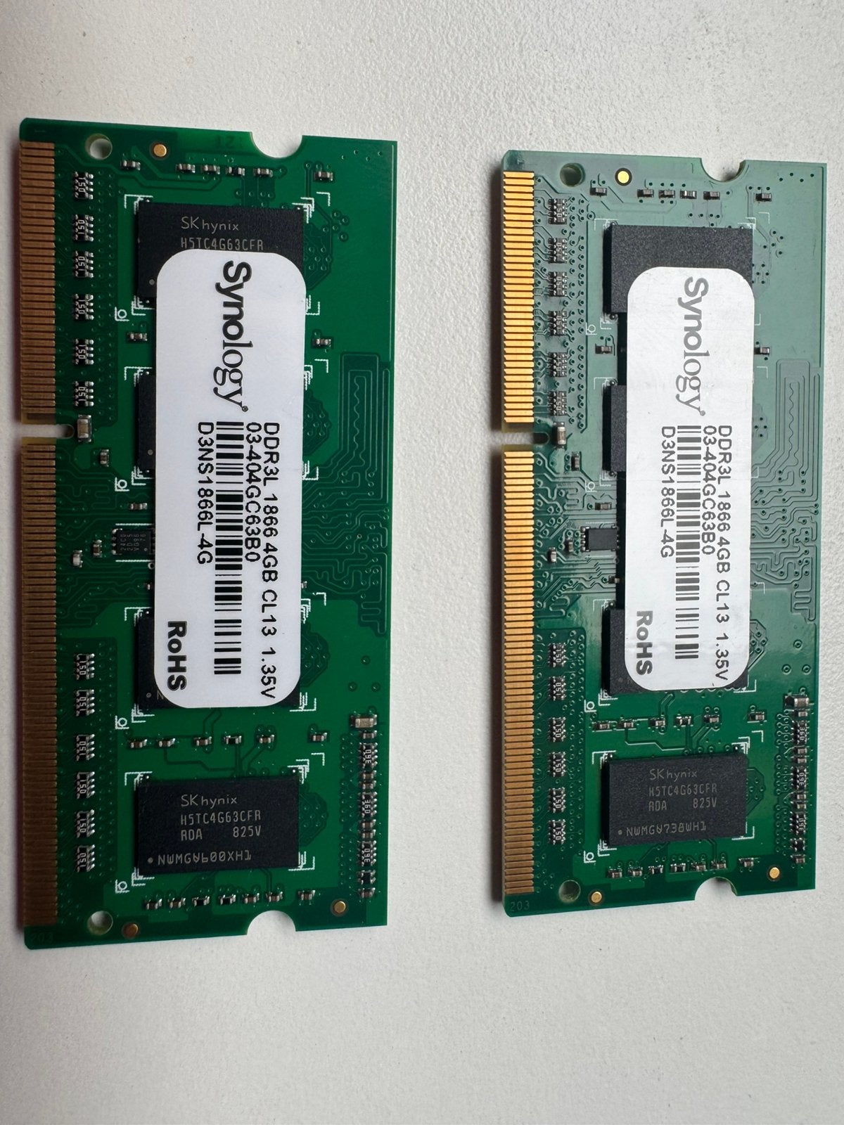 Synology ddr3l 1866 4gb RAM - 2 stuks, Computers en Software, RAM geheugen, Ophalen of Verzenden, Zo goed als nieuw