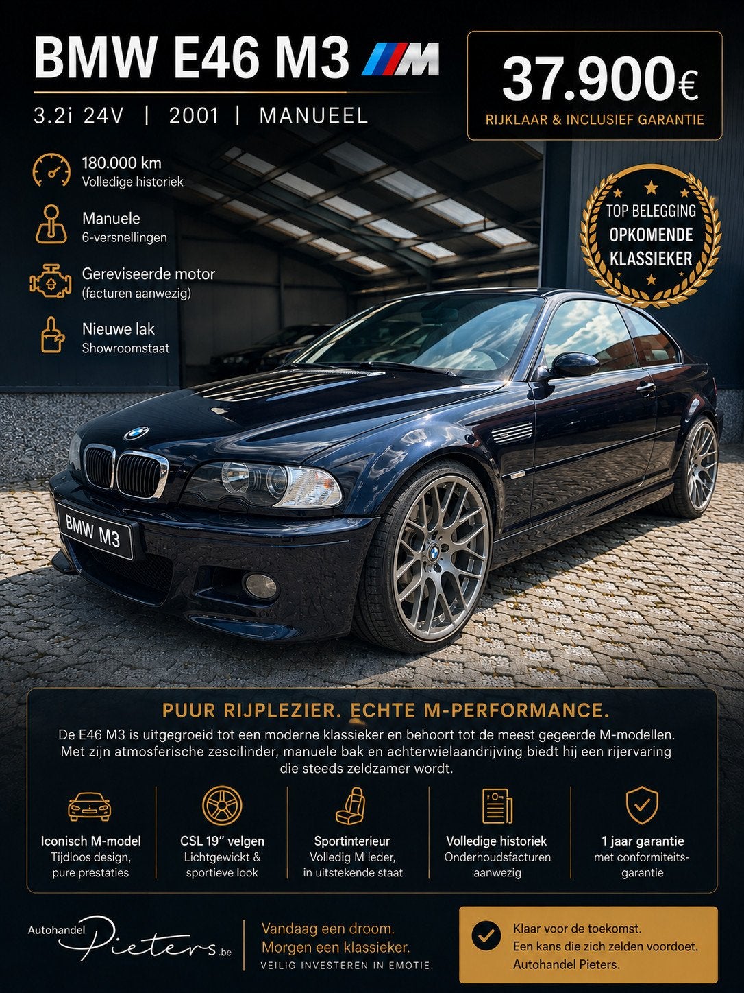 BMW M3 E46 - Manueel - Historiek, Achat, Entreprise, 2 portes, 5 places