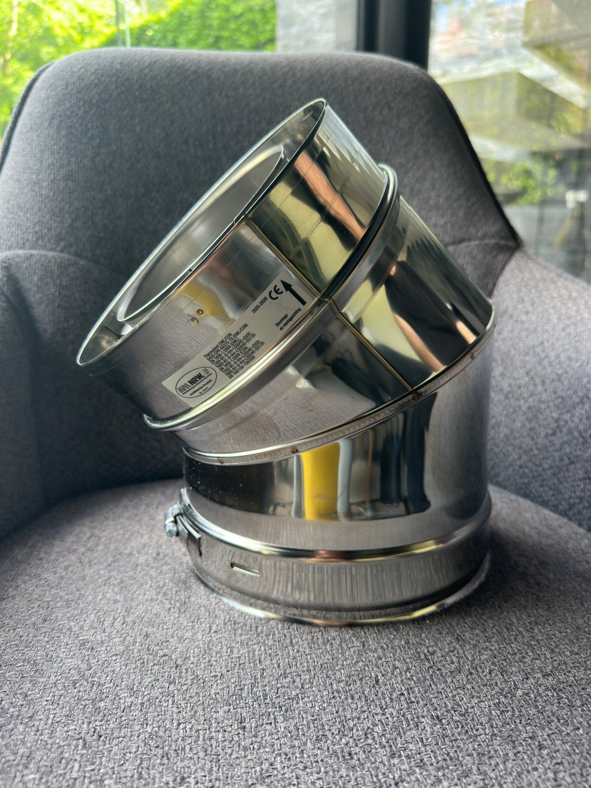 Dubbelwandige bocht RVS 45 graden, Ophalen, Nieuw, Inox, Bochten