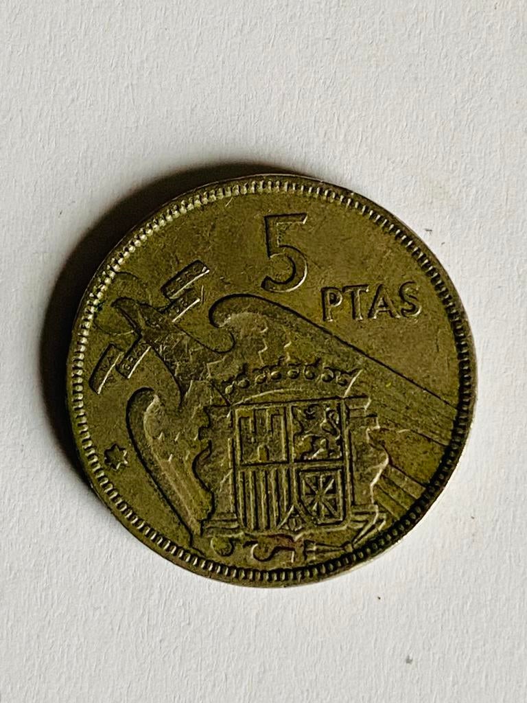 Oude munt van 5 pesetas - Spanje - 1957, Ophalen of Verzenden
